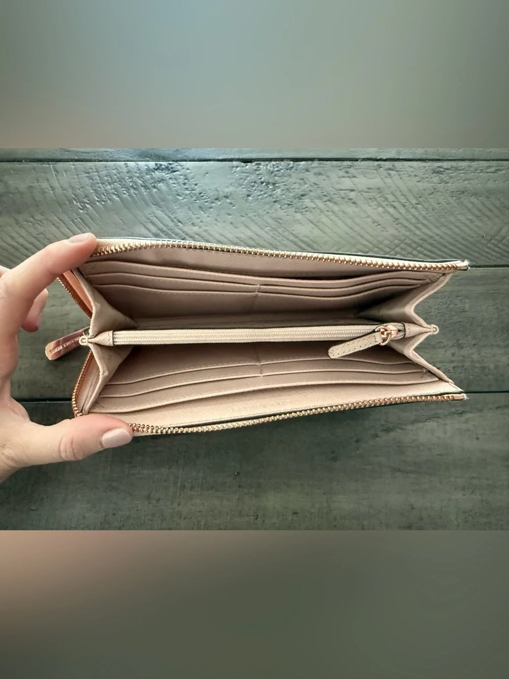 MK Rose Gold L Zip Wallet - Picture 3 of 6
